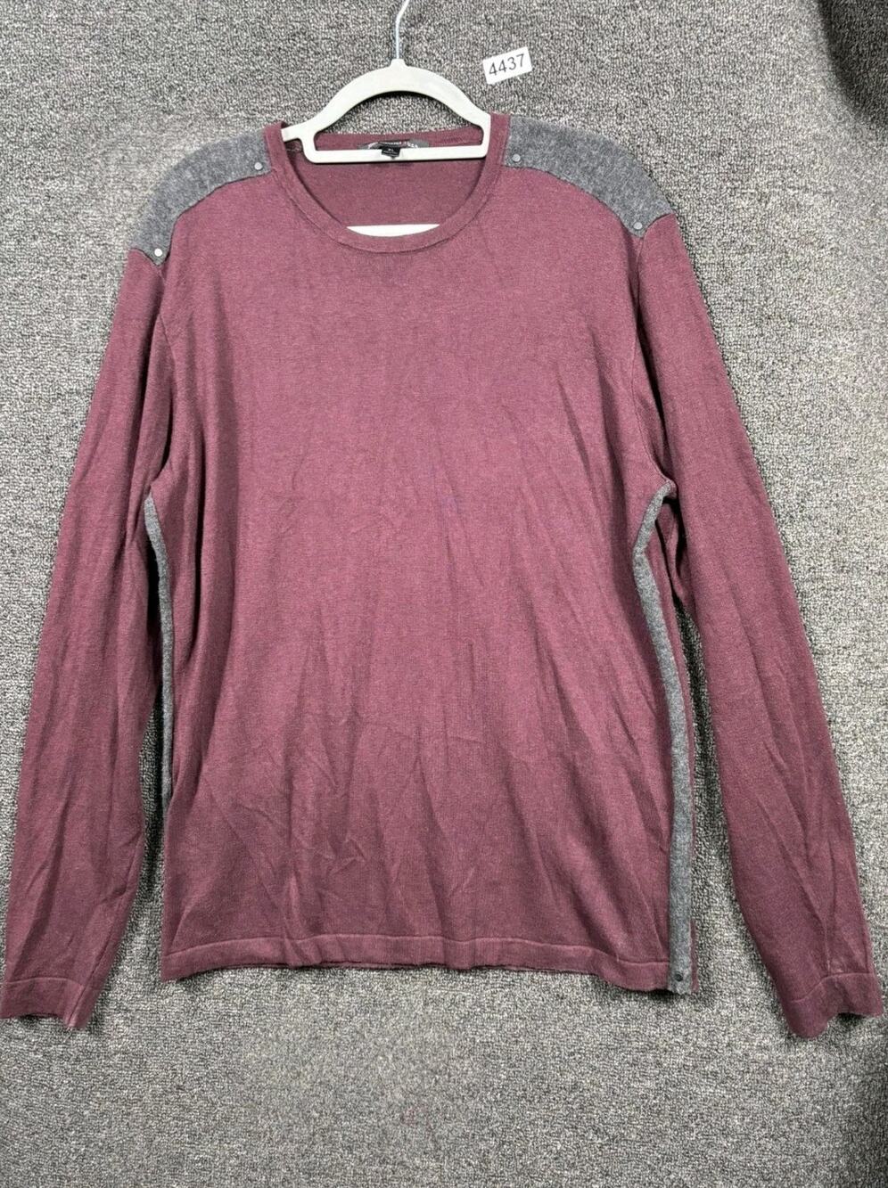 John Varvatos Wool Blend Sweater Mens Size XL Burgundy Long Sleeve Super Soft